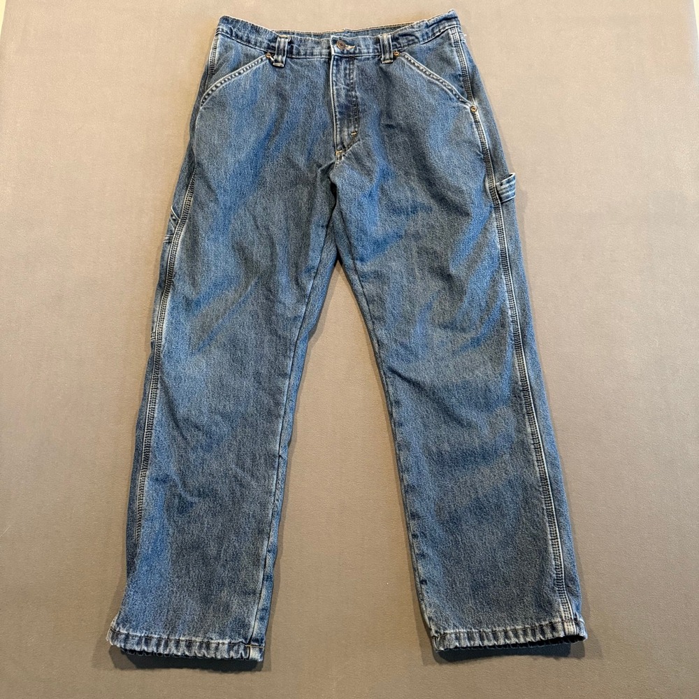 Wrangler Carpenter Jeans Mens 32x32 Blue Relaxed Fit Utility Workwear